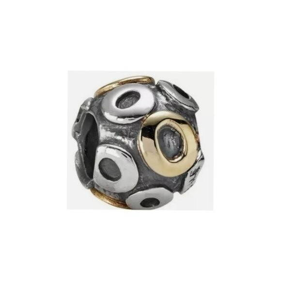 Pandora 14K Gold Letter Inital O Charm Bead 925 Sterling Silver 790298O - Picture 4 of 7